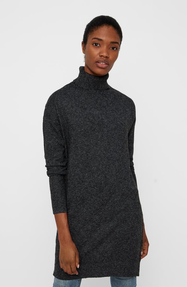 VERO MODA Brilliant Turtleneck Long Sleeve Sweater Dress, Alternate, color,