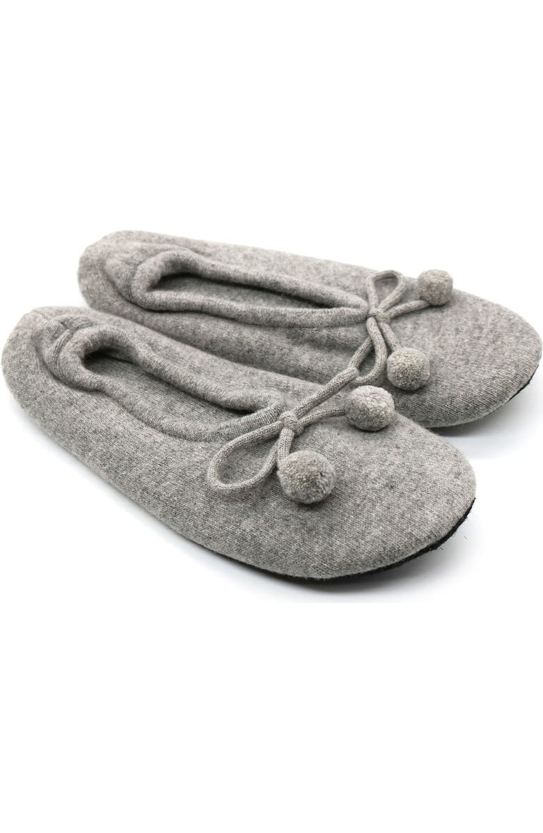 Portolano Cashmere Ballerina Pom Slipper, Main, color,