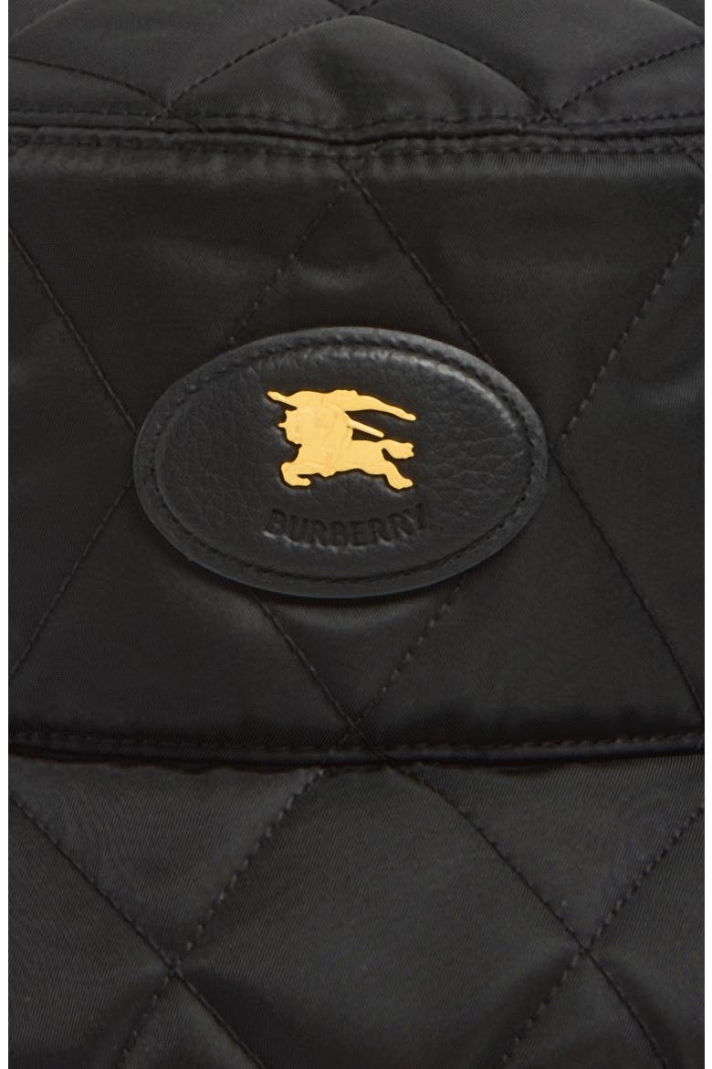 EKD Stamp Quilted Nylon Bucket Hat, Alternate, color, BLACK