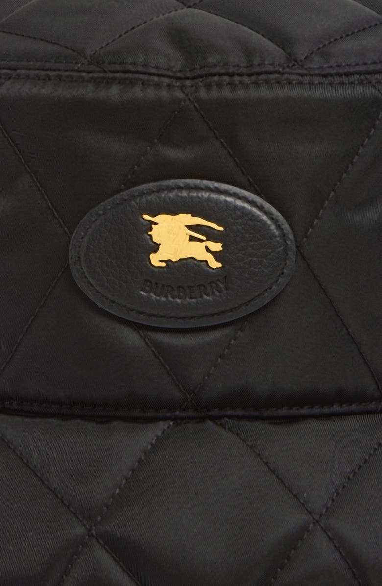 Burberry EKD Stamp Quilted Nylon Bucket Hat, Alternate, color, Black