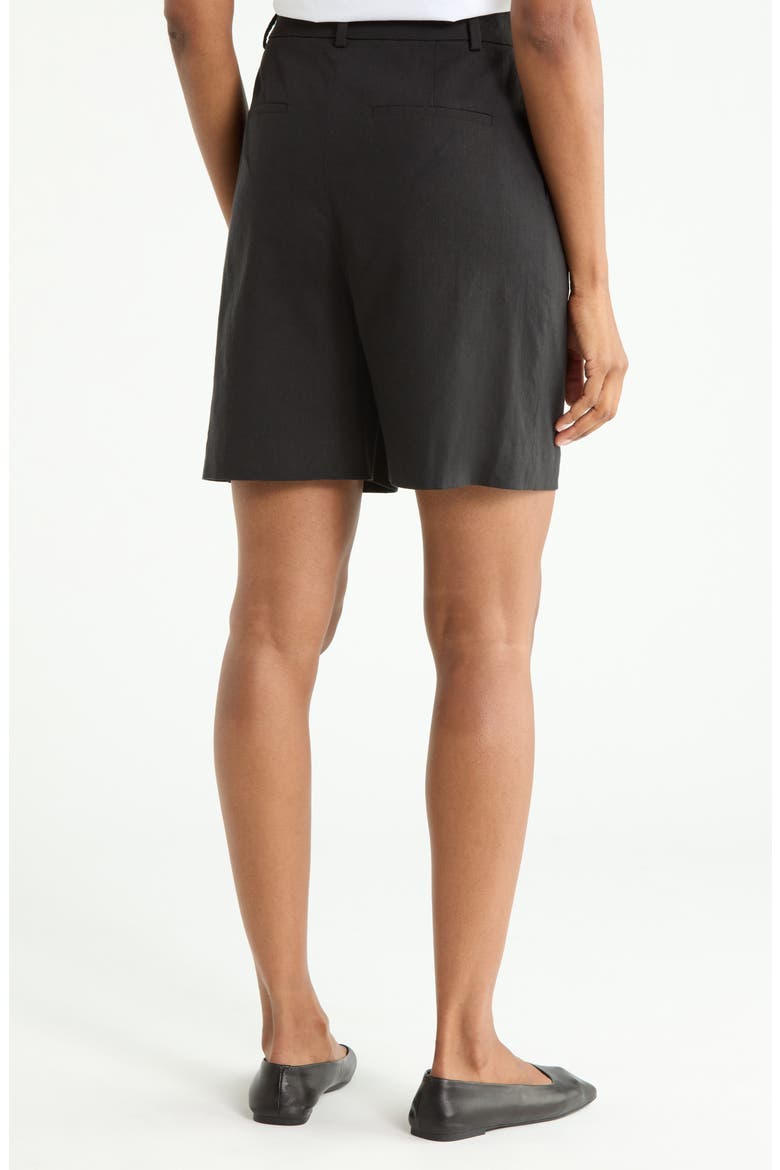 Lynie High Waist Pleated Shorts, Alternate, color, BLACK