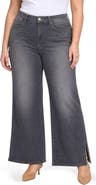 NYDJ Mia Side Slit High Waist Wide Leg Palazzo Jeans