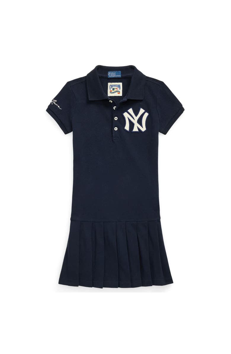Polo Ralph Lauren Toddler Polo Ralph Lauren Navy Yankees Polo Dress, Alternate, color,