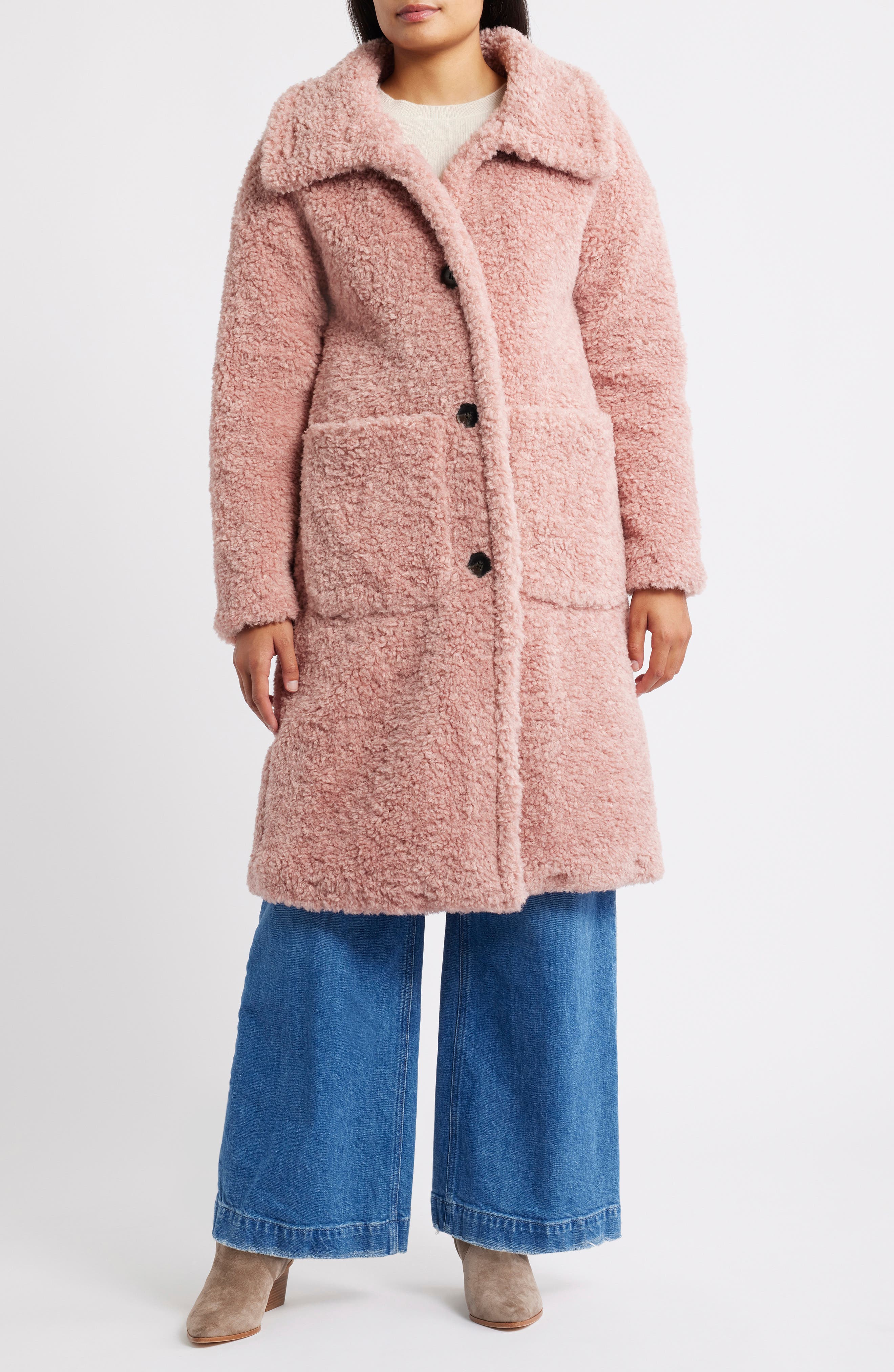 BCBG Long Teddy Coat