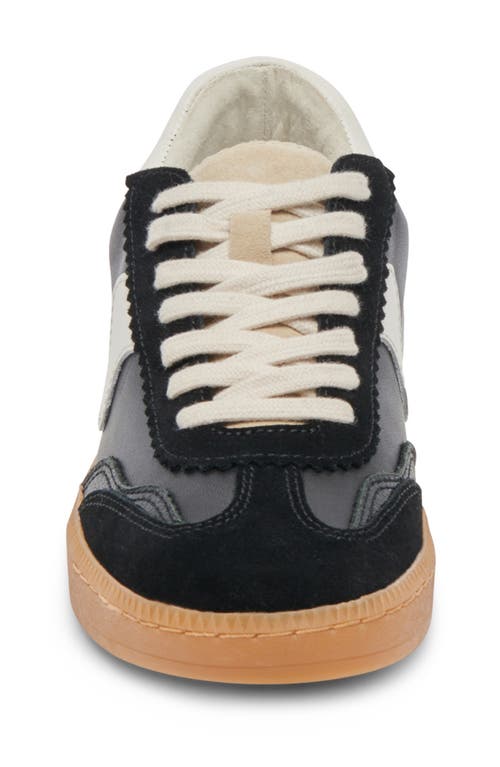 Dolce Vita Notice Black And White Leather Color Block Lace-up Sneakers
