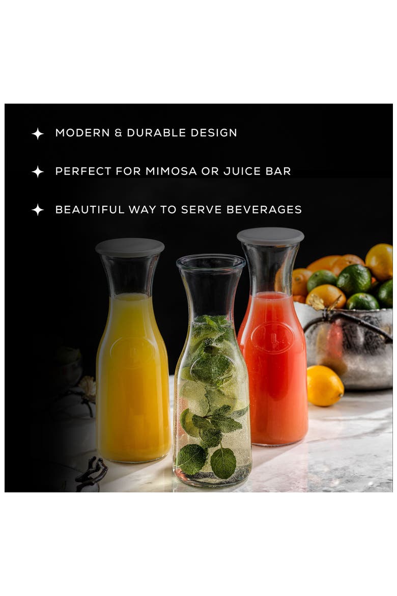 Hali Set of 4 Glass Carafe, Alternate, color, CLEAR
