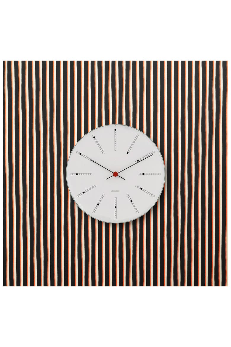 Bankers Wall Clock, Medium, Alternate, color, White/Black/Red