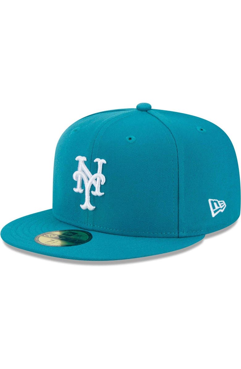 New Era Men's New Era Turquoise New York Mets 59FIFTY Fitted Hat, Main, color, 