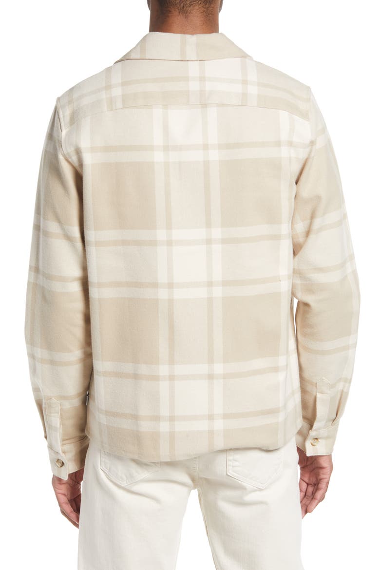 Men's Joe Plaid Cotton Flannel Button-Up Shirt, Alternate, color, DARK SAND/ IVORY