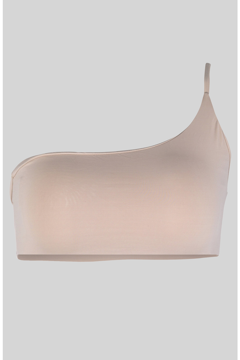 Serena One Shoulder Bikini Top, Alternate, color, Camel