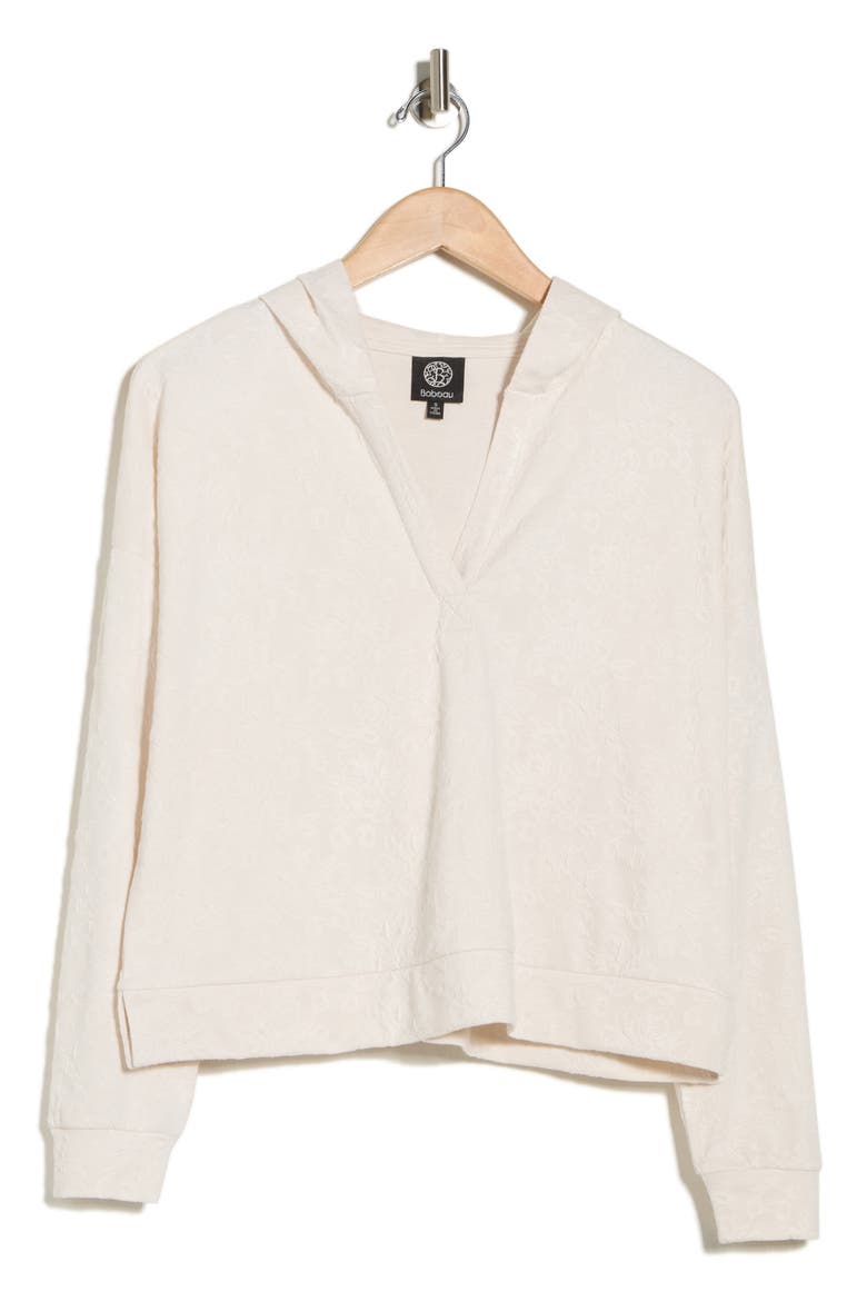 Jacquard Hoodie, Alternate, color, IVORY
