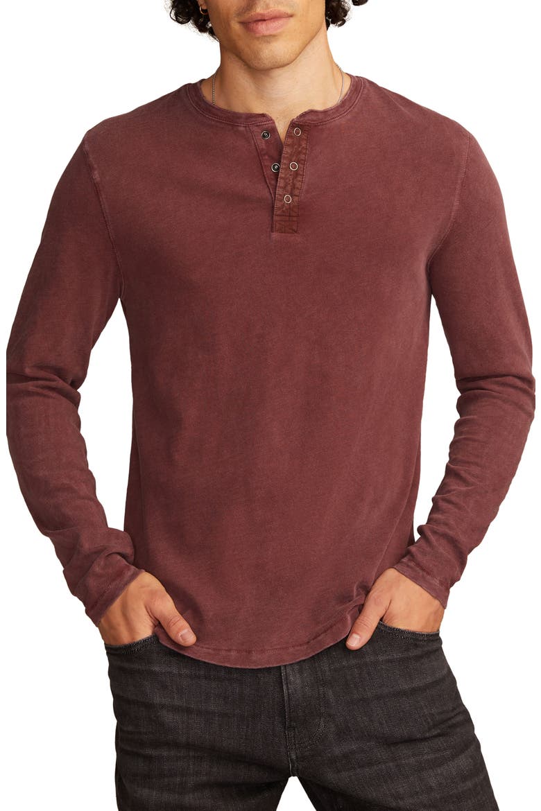 Weekend Long Sleeve Slubbed Henley, Main, color, VINEYARD WINE