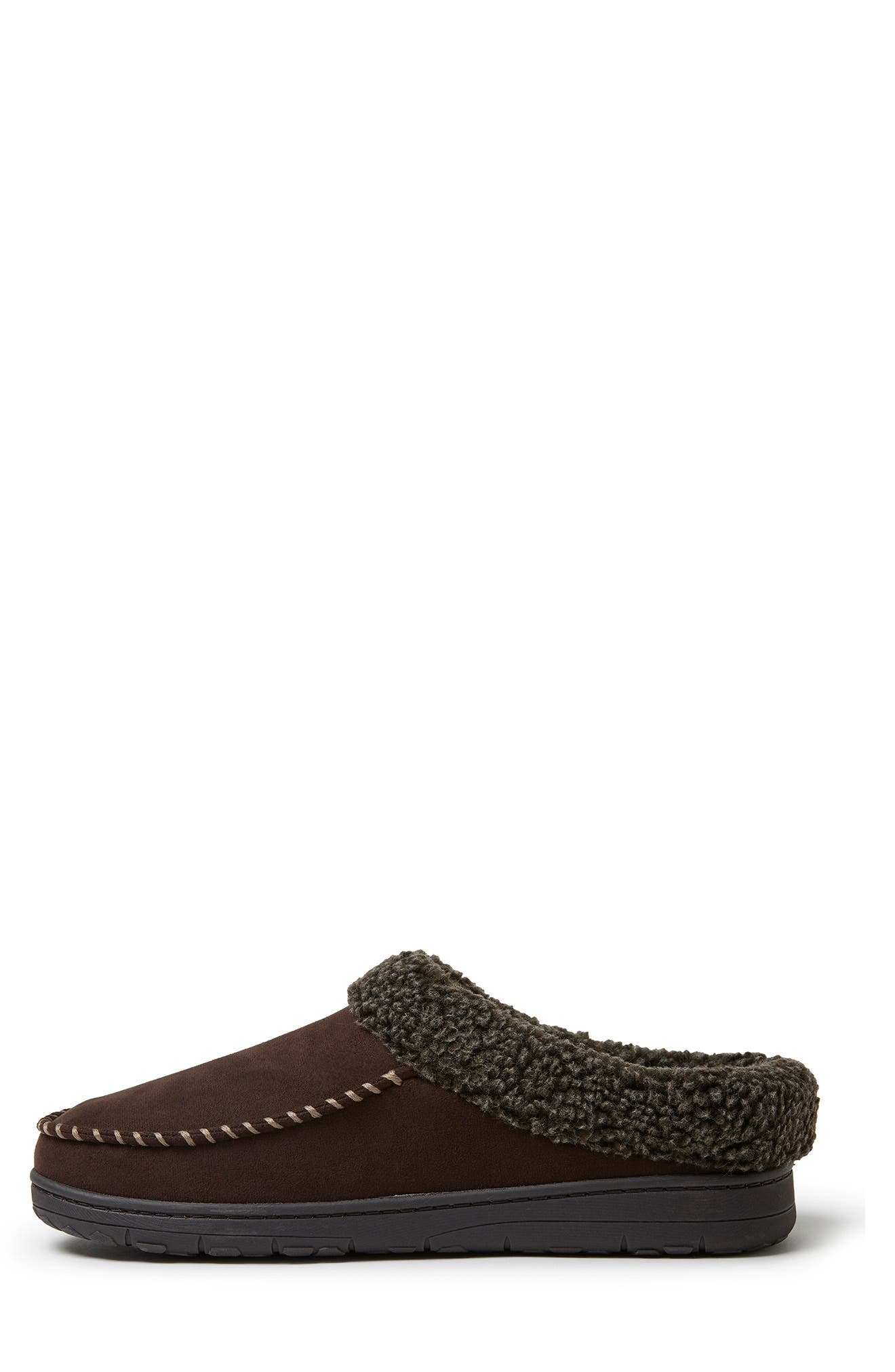 DEARFOAMS Brendan Microfiber Faux Fur Lined Clog Slipper, Alternate, color, 