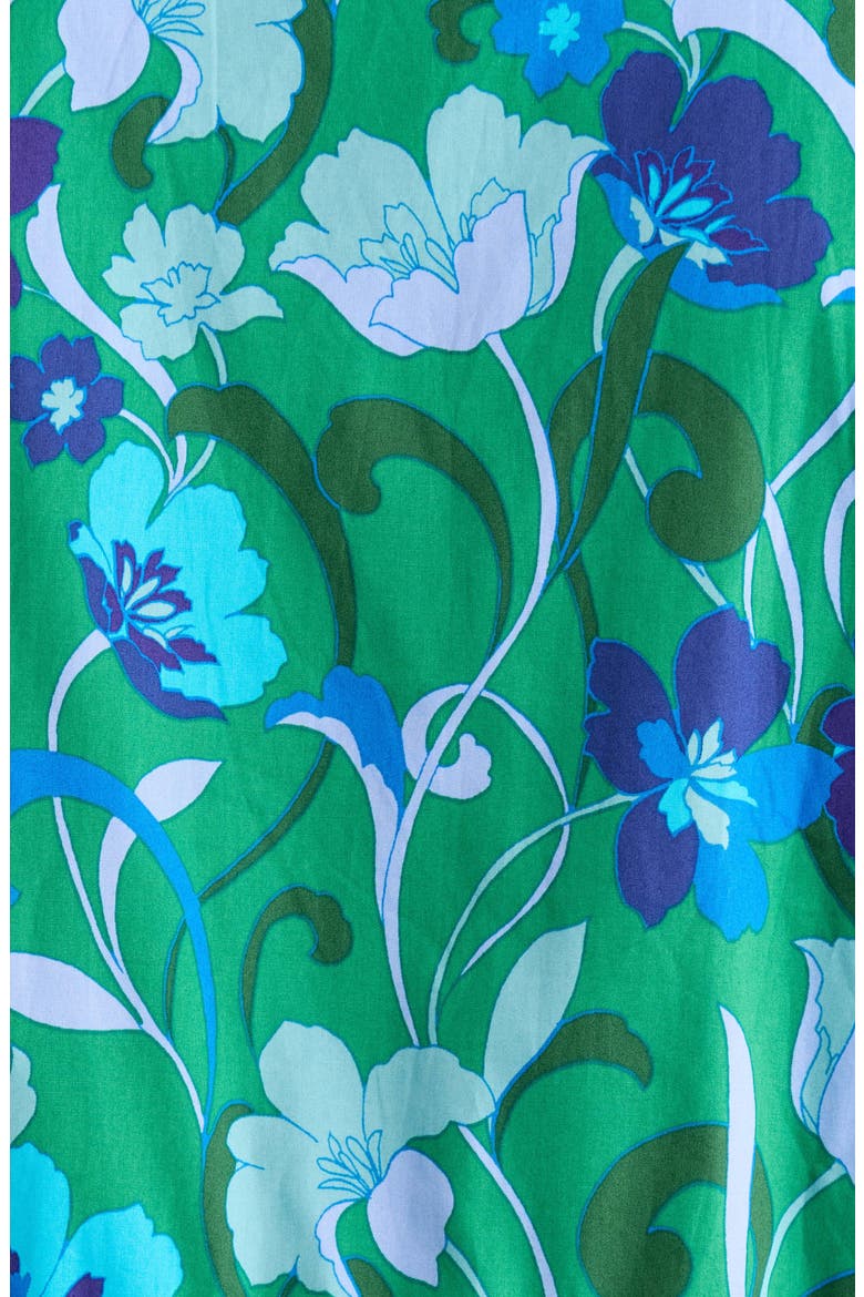 Stacie Floral Print Cotton Minidress, Alternate, color, KELLY-BLUES-MULTI