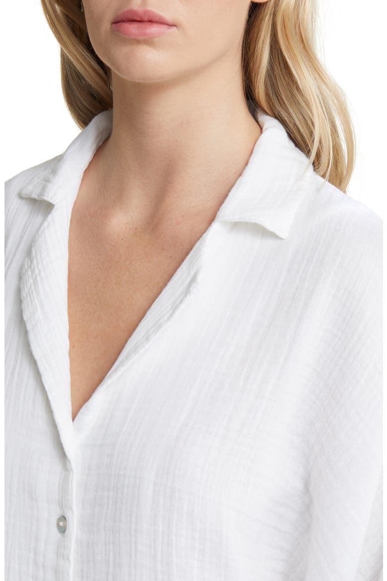 Premium Surf Cotton Gauze Button-Up Shirt, Alternate, color, WHITE
