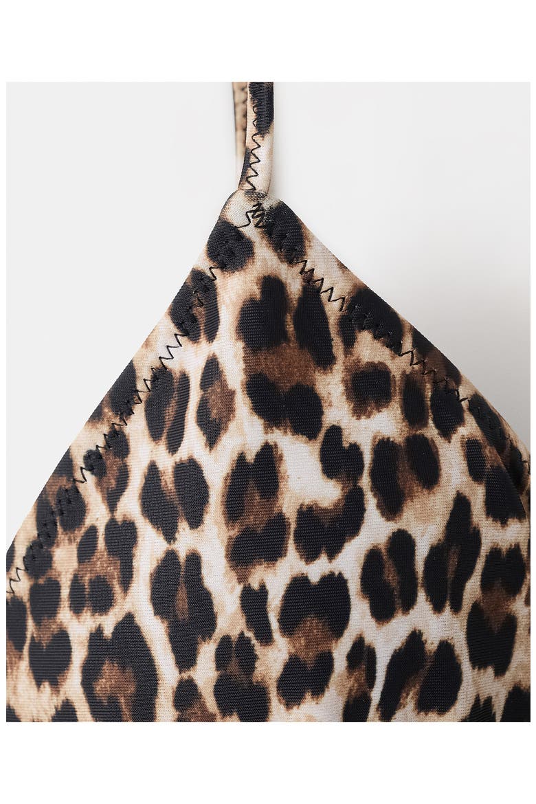 Leopard Triangle Bikini Top, Alternate, color, BROWN