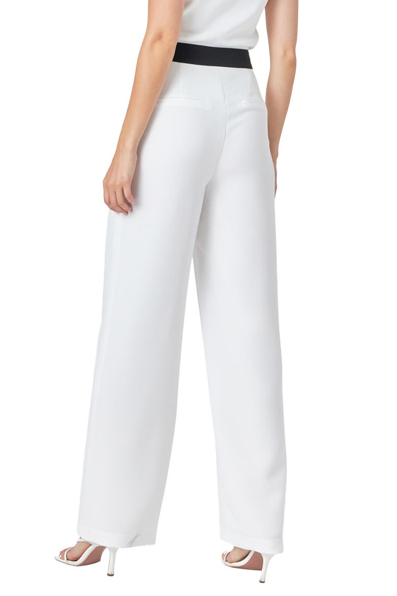 Contrast Band Relaxed High Waist Pants, Alternate, color, OFF WHITE