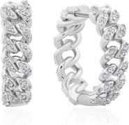 Crislu Cabana Cuban Link Hoop Earrings