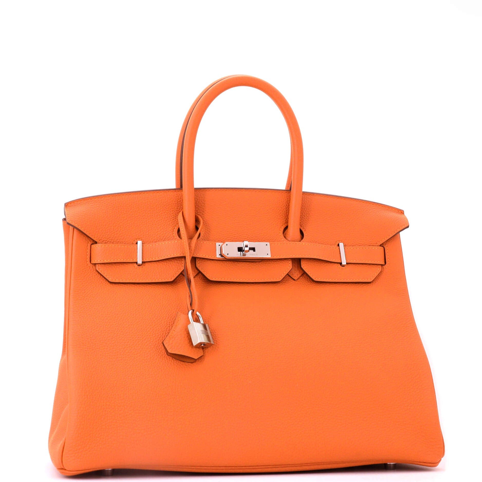 Pre-Owned Hermes Birkin Handbag Orange Togo with Palladium Hardware 35, Alternate, color, Feu