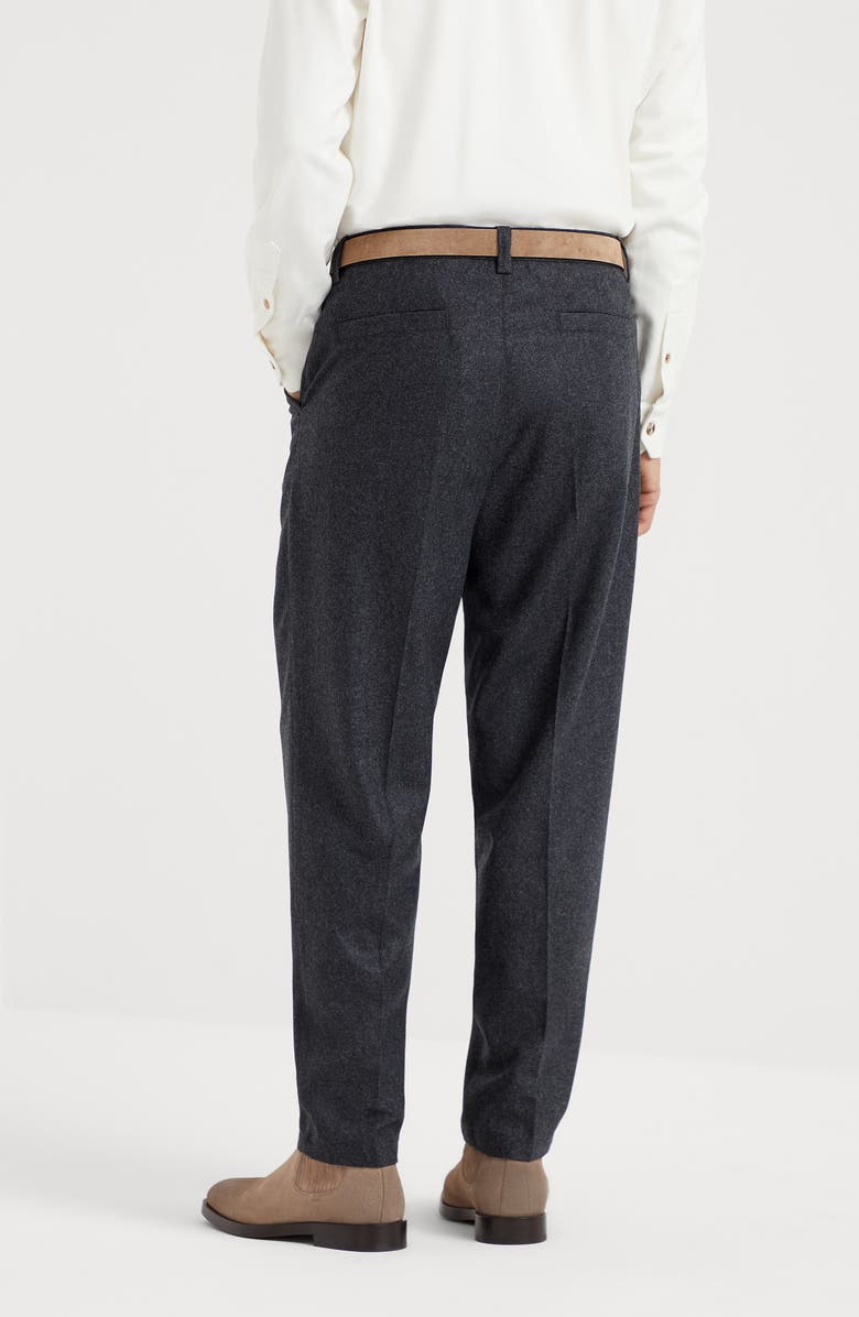 Brunello Cucinelli Virgin wool flannel leisure fit trousers, Alternate, color, 
