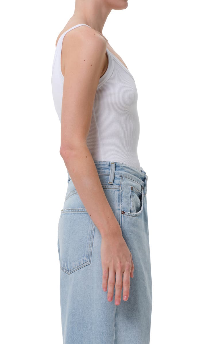 AGOLDE Jordan V-Neck Tank, Alternate, color, White