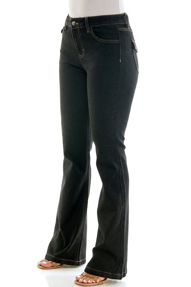 Mid Rise Stretch Wide Leg Jeans, Alternate, color, BLACK
