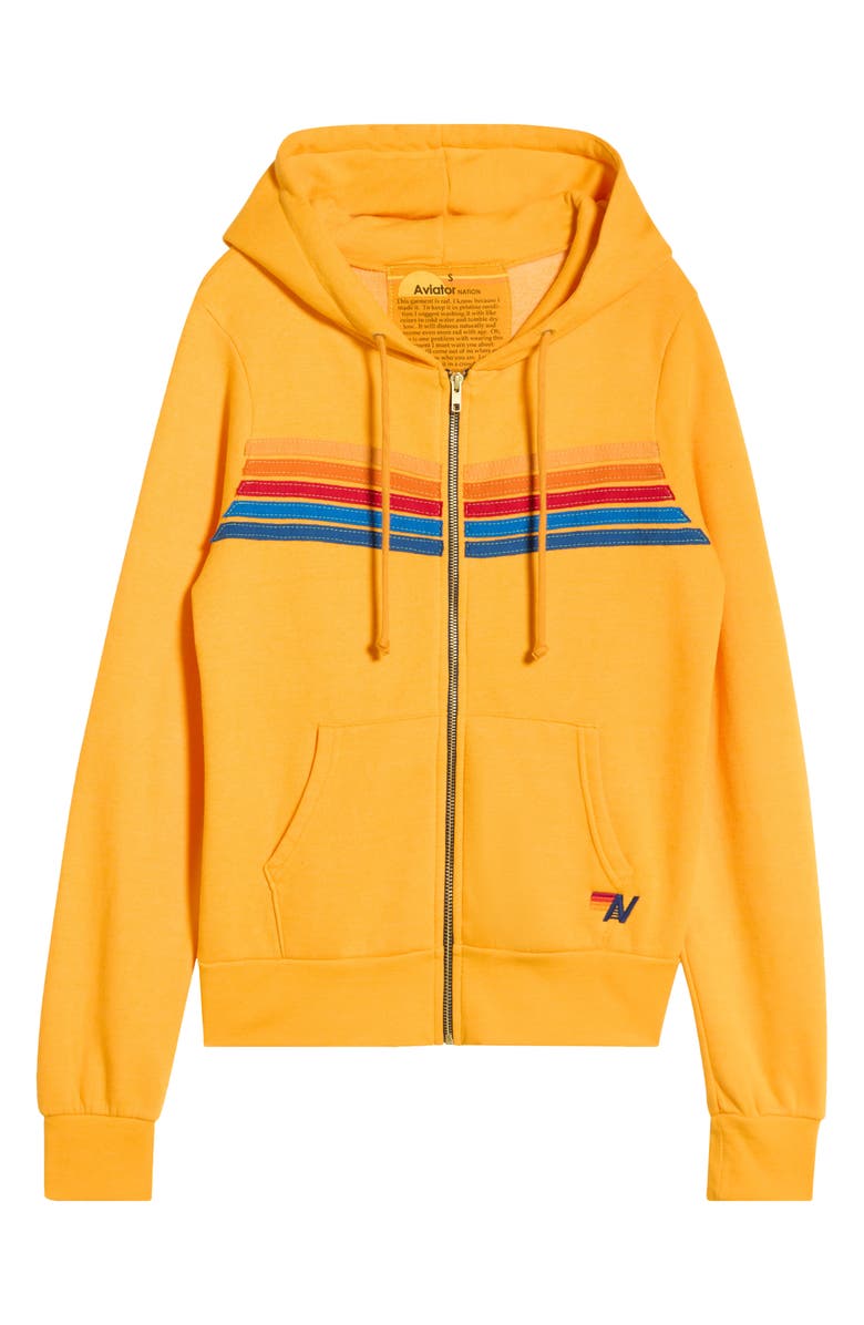 Aviator Nation 5-Stripe Zip Hoodie, Alternate, color, Gold