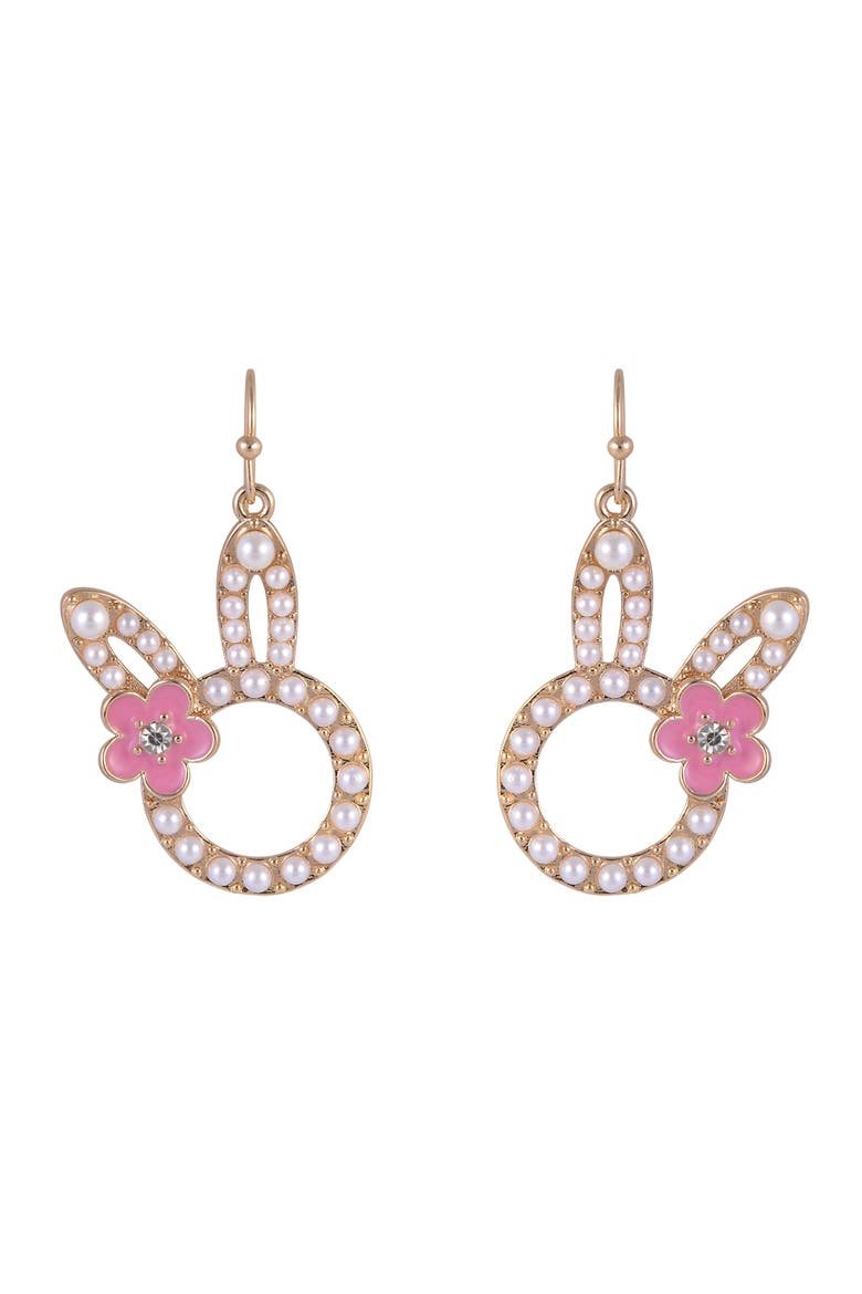 Pearl Easter Bunny Earrings, Alternate, color, White