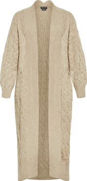 City Chic Charissa Cable Stitch Longline Cardigan