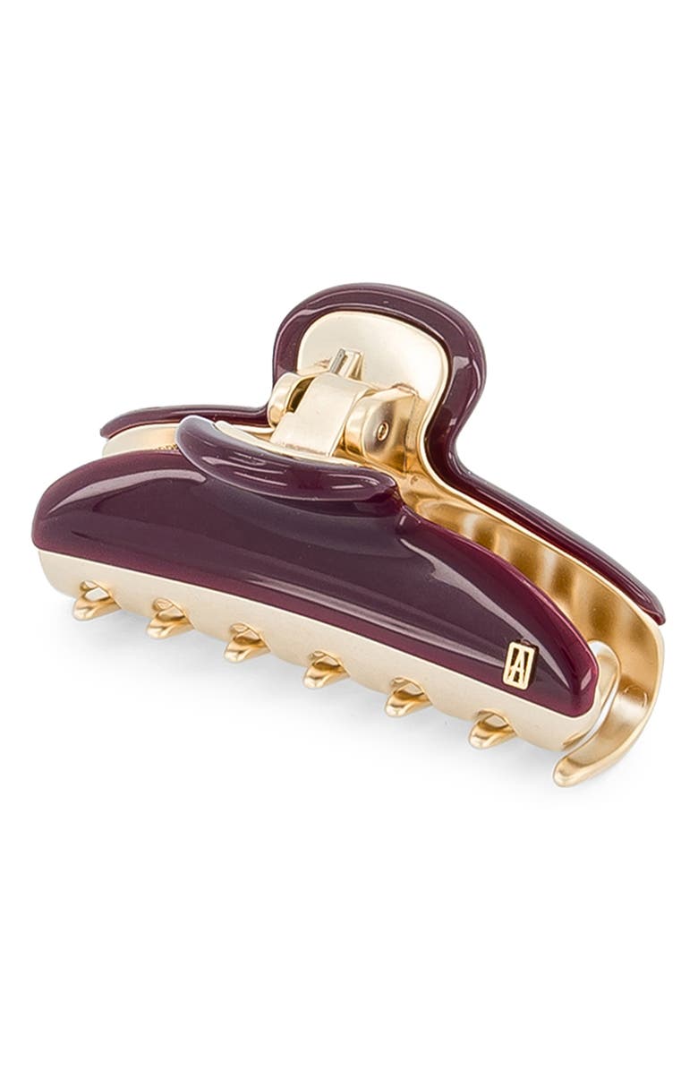 Alexandre de Paris Vendome Medium Claw Hair Clip, Main, color, Burgundy