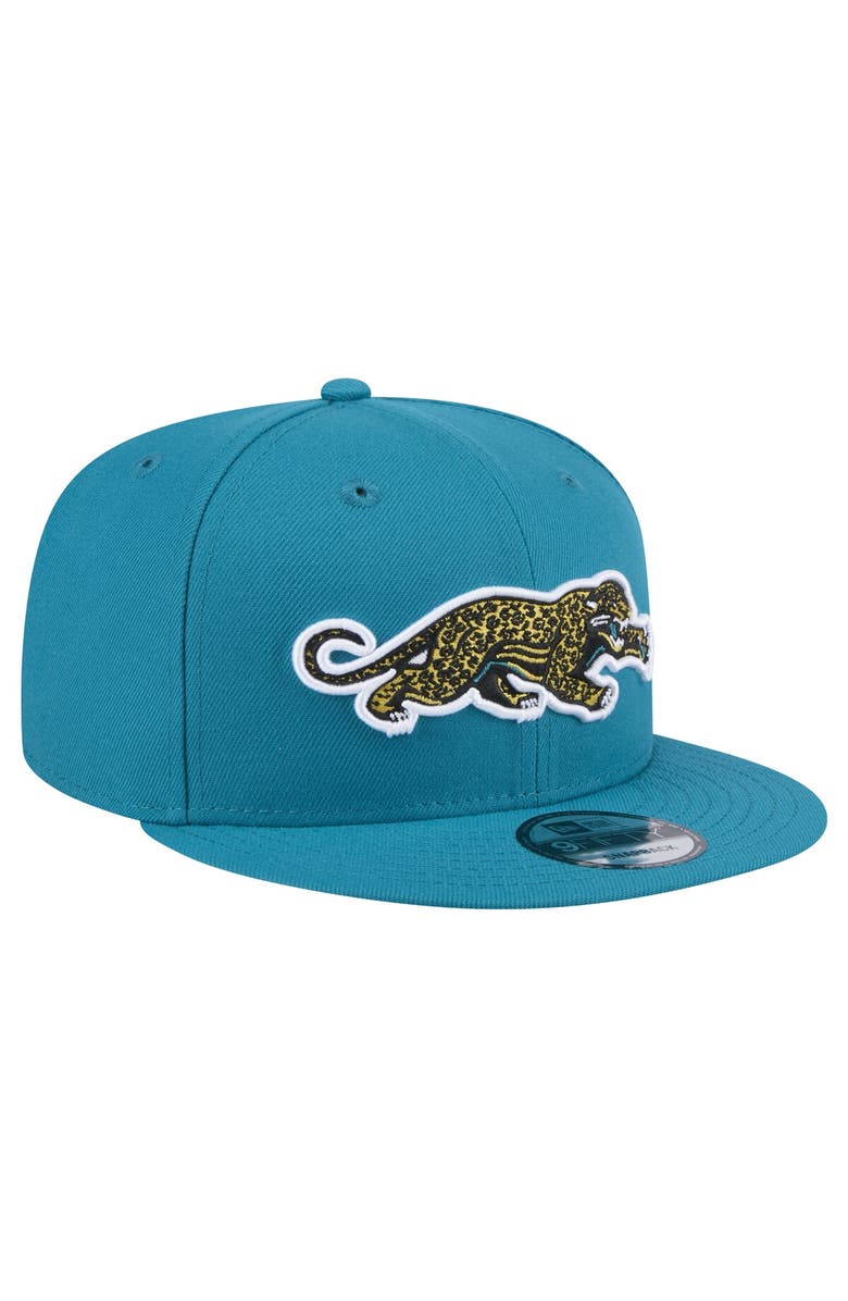 New Era Men's New Era Teal Jacksonville Jaguars Throwback Crawl Standard 9FIFTY Snapback Hat, Alternate, color, Teal