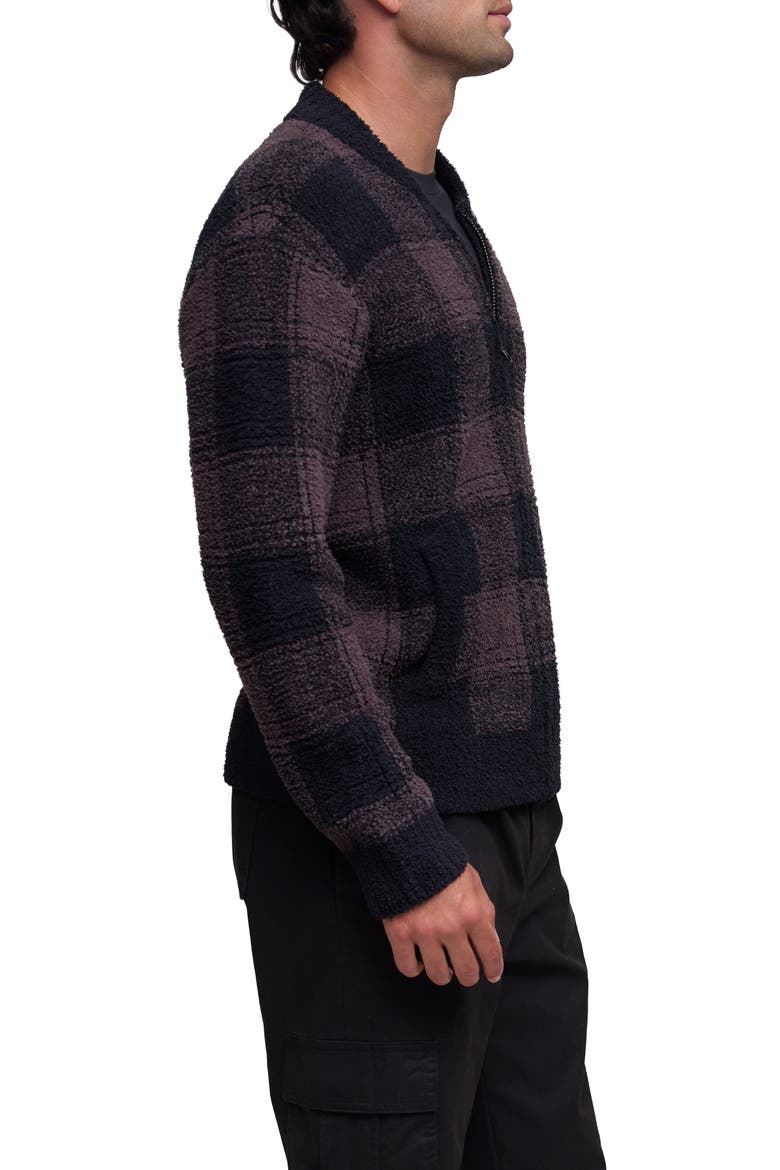 CozyChic Plaid Bomber Jacket, Alternate, color, UMBER MULTI