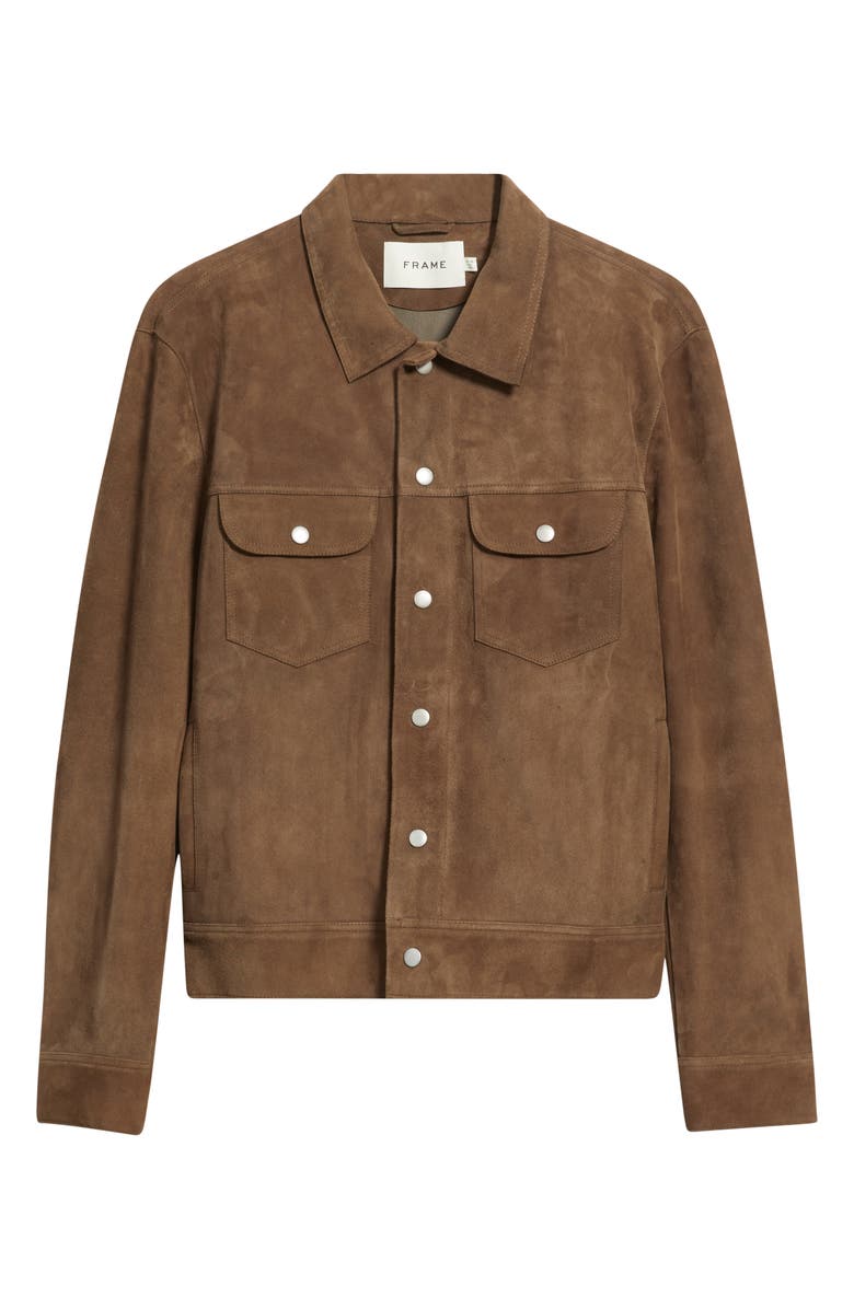 FRAME Suede Trucker Jacket, Alternate, color, Mocha