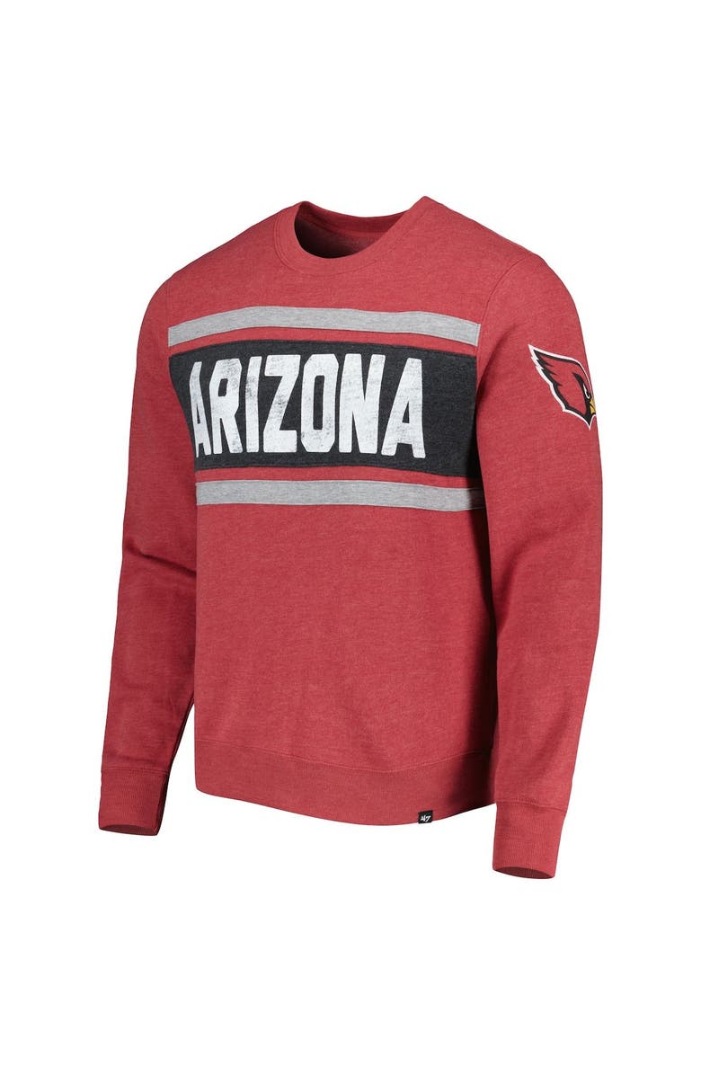 '47 Men's '47 Heathered Cardinal Arizona Cardinals Bypass Tribeca Pullover Sweatshirt, Alternate, color, Red