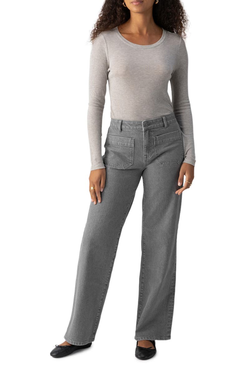 The Marine Patch Pocket Wide Leg Jeans, Alternate, color, ASPHALT