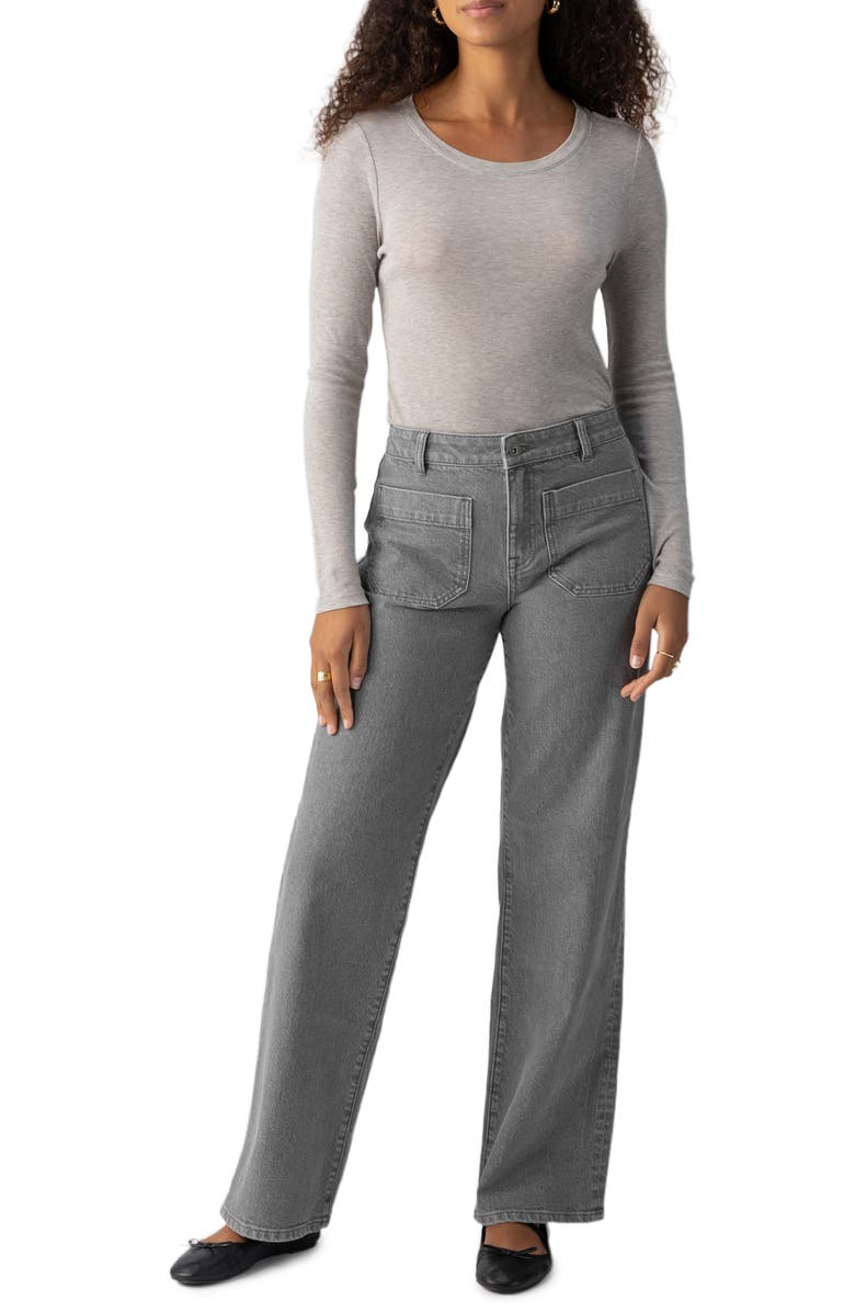 Sanctuary The Marine Patch Pocket Wide Leg Jeans, Alternate, color, Asphalt