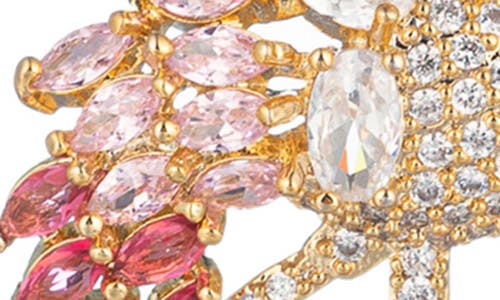 Eye Candy Los Angeles Pink Flamingo Cubic Zirconia Drop Earrings In Gold