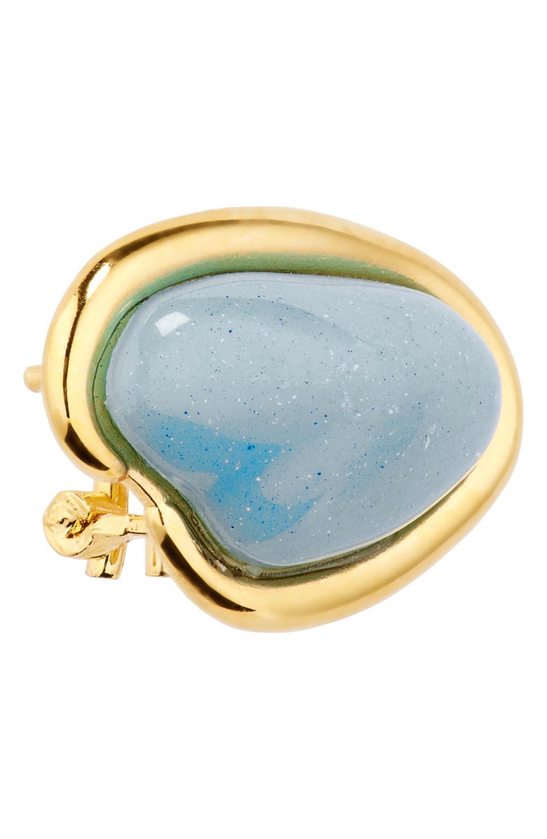 Oscar de la Renta Resin O-Stud Earrings, Alternate, color, Light Blue