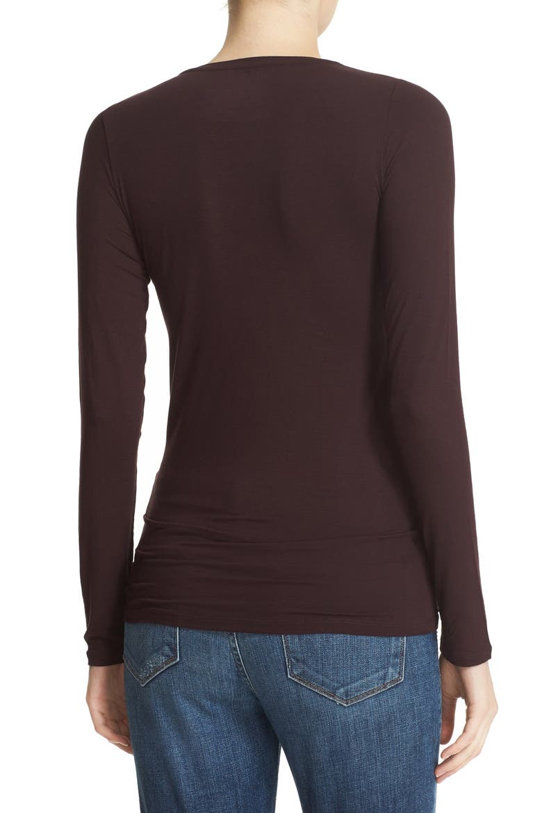 Long Sleeve Crewneck Top, Alternate, color, AUBERGINE