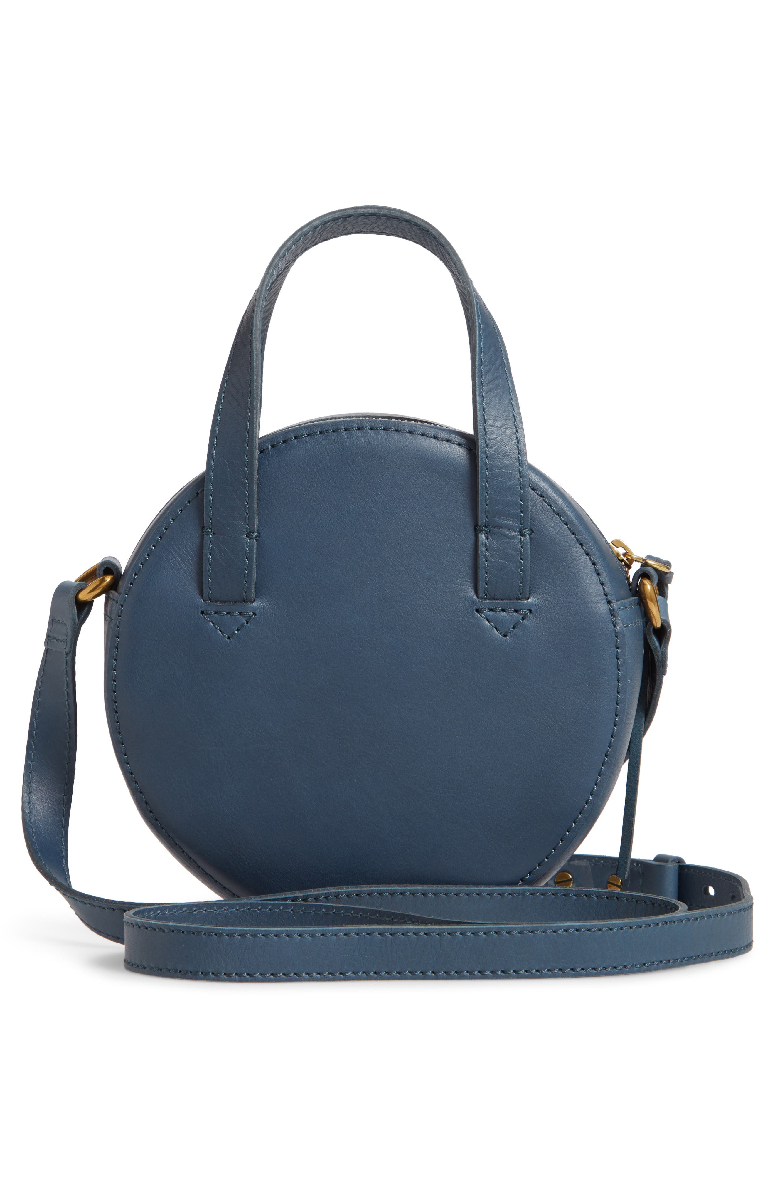 Juno Circle Leather Crossbody Bag, Alternate, color, BLUE HEMATITE