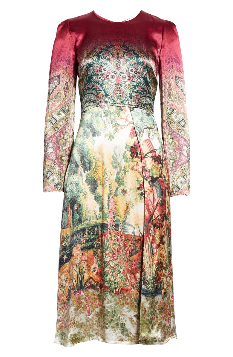 Etro Castle Print Long Sleeve Dress, Alternate, color,