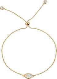 st. Moran 14k Gold Plate Moonstone Slider Bracelet