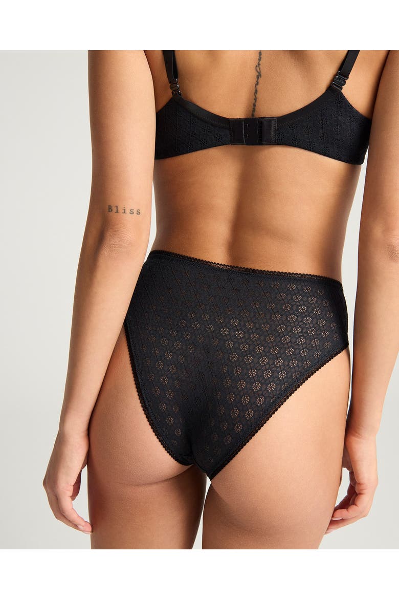 Honeycomb High Leg Brief, Alternate, color, Black