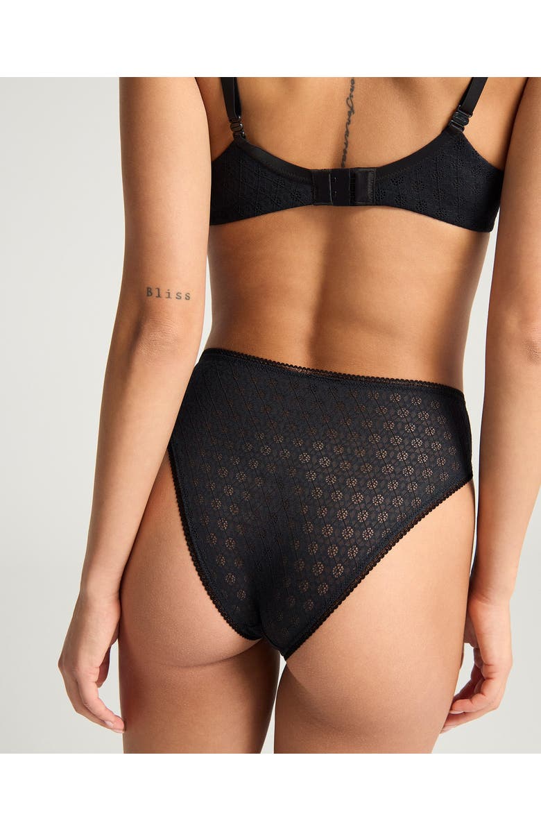 Nudea Honeycomb High Leg Brief, Alternate, color, Black