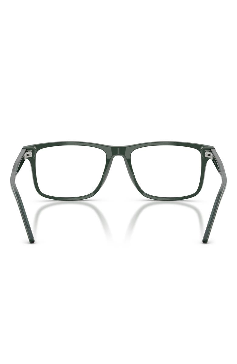 Emporio Armani 55mm Square Optical Glasses, Alternate, color, Shiny Green / Demo Lens