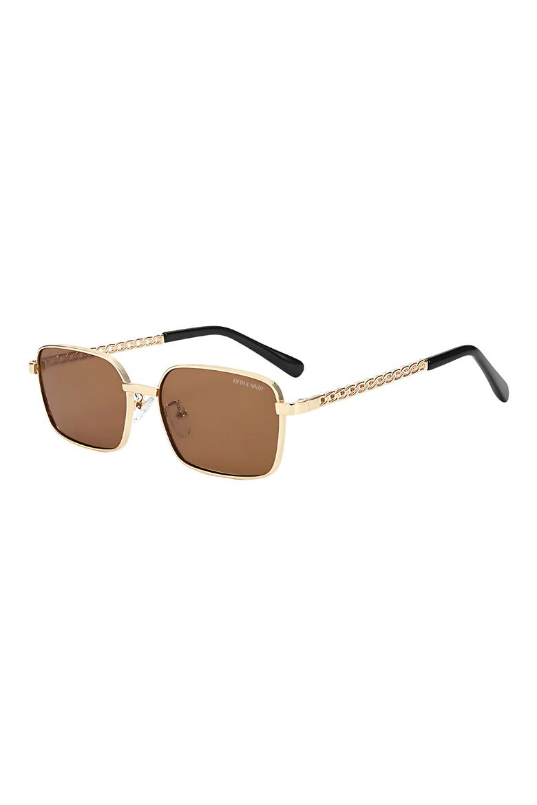 Romy 60mm Polarized Rectangle Sunglasses, Alternate, color, GOLD / BROWN
