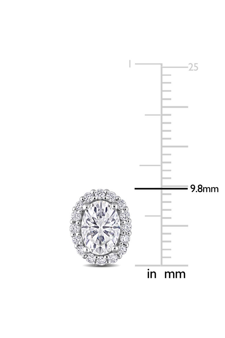 Moissanite Oval Halo Stud Earrings, Alternate, color, Sterling Silver