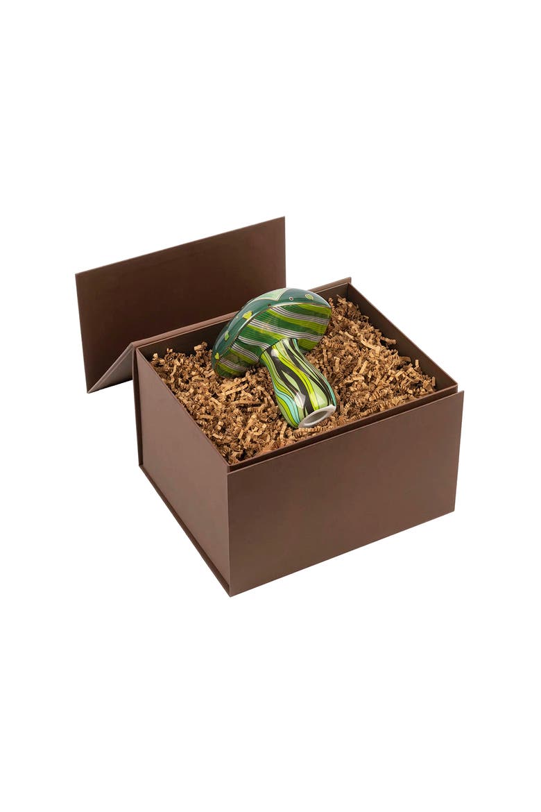 Loving Earth - Evil Eye Heart Mushroom Statue, Alternate, color, Green