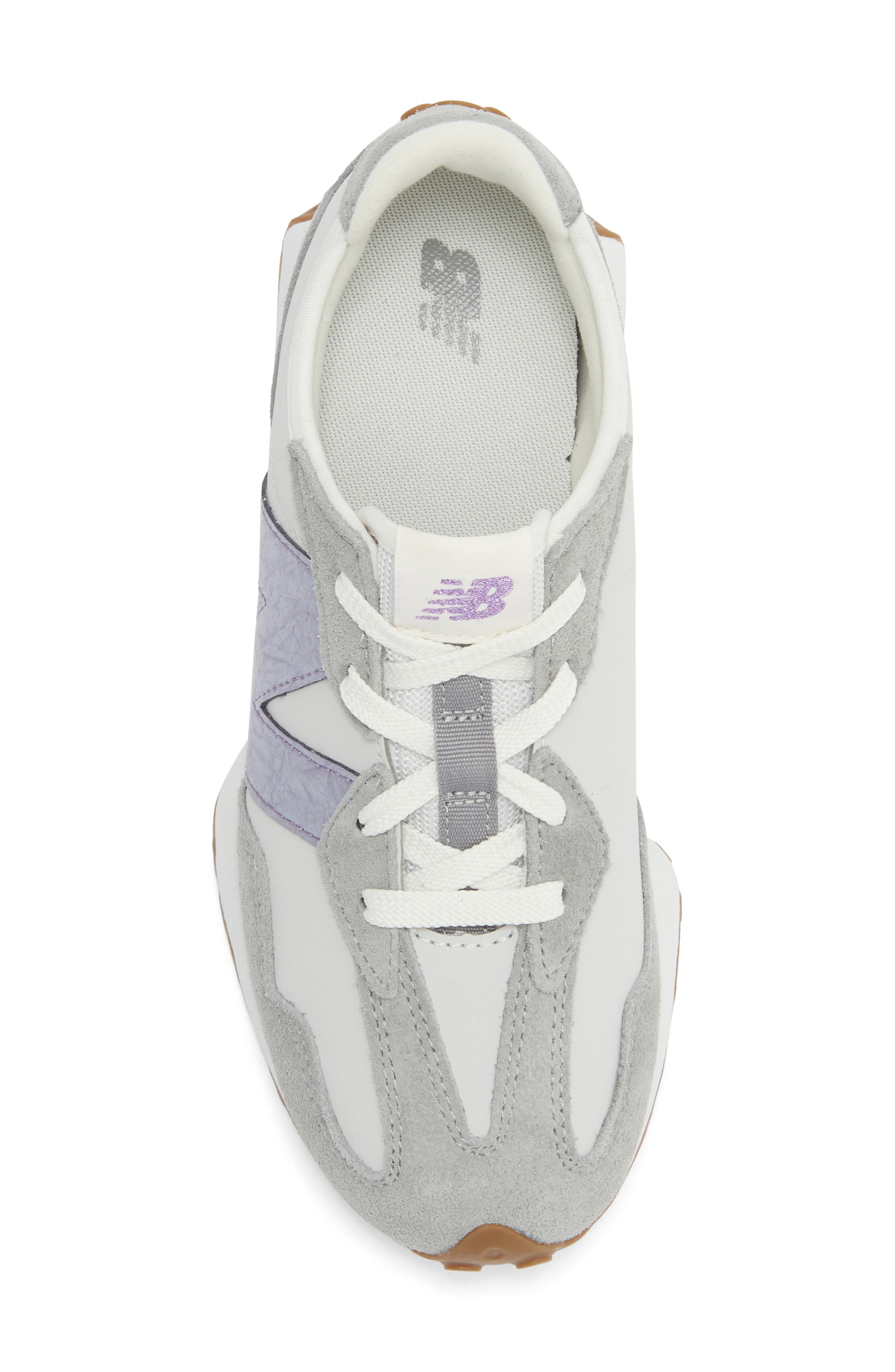 Kids' 327 Sneaker, Alternate, color, GREY MATTER/ CANDIED VIOLET