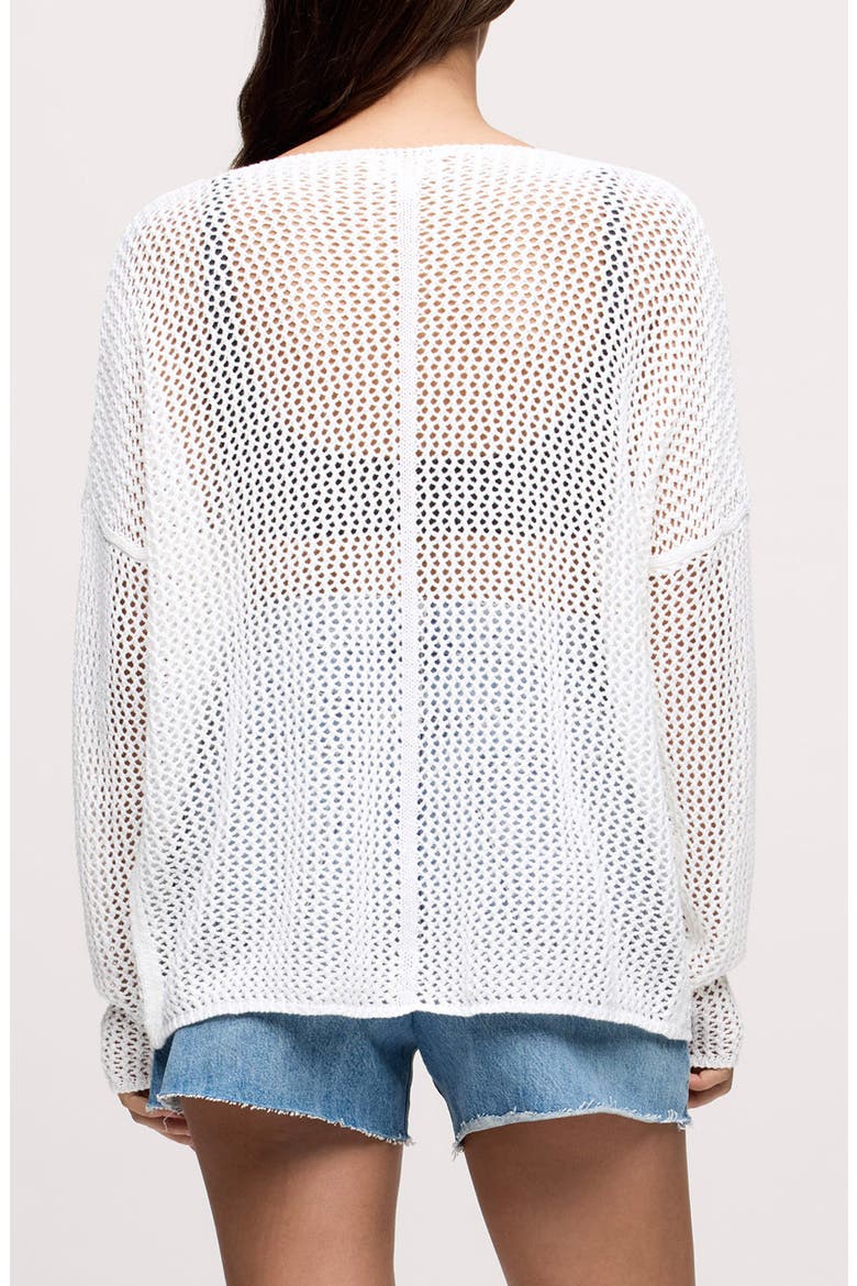 Summer Breeze Open Stitch Sweater, Alternate, color, WHITE